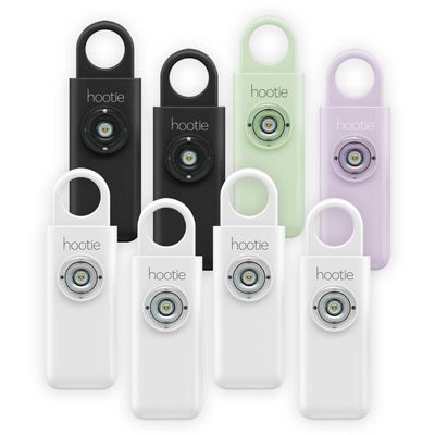 Hootie Personal Keychain Alarm for Women, Men, and Kids Protection - Hand Held Safety Siren, White, Black, Mint and Lavender (8 Pack)