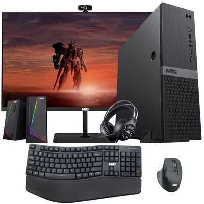 Aurora High Performance Desktop Computer Intel i5-12400F 12th Gen, 16GB Ram, 512GB SSD + 4TB HDD, MTG 24 Inch Monitor 75hz, Wireless Ergonomic Keyboard Mouse, Headphone, Speaker, Webcam, Win 11