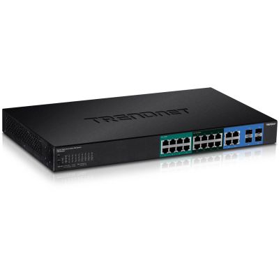 TRENDnet 20-Port Gigabit Web Smart Ultra PoE Switch with 8 x Gigabit UPoE Ports, 8 x Gigabit PoE+ Ports 4 Shared Gigabit Ports (RJ-45 or SFP), VLAN, QoS, IPv6 Support, TPE-204US (Renewed)