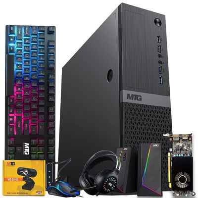 Aurora Gaming Desktop Computer Intel i5 12th Gen, AMD RX 550 4GB Graphic Card, 16GB RAM, 1TB SSD + 14TB HDD, RGB Keyboard and Mouse, Headphone, Speaker, Webcam, Win 11 Home