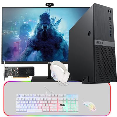 Aurora Gaming Desktop Computer Intel i5 12th Gen, GT 1030 4GB Graphic Card, 16GB RAM, 1TB SSD, MTG 24 Inch Monitor 75hz, 4 in 1 Gaming Kit, Webcam, Win 11 Home