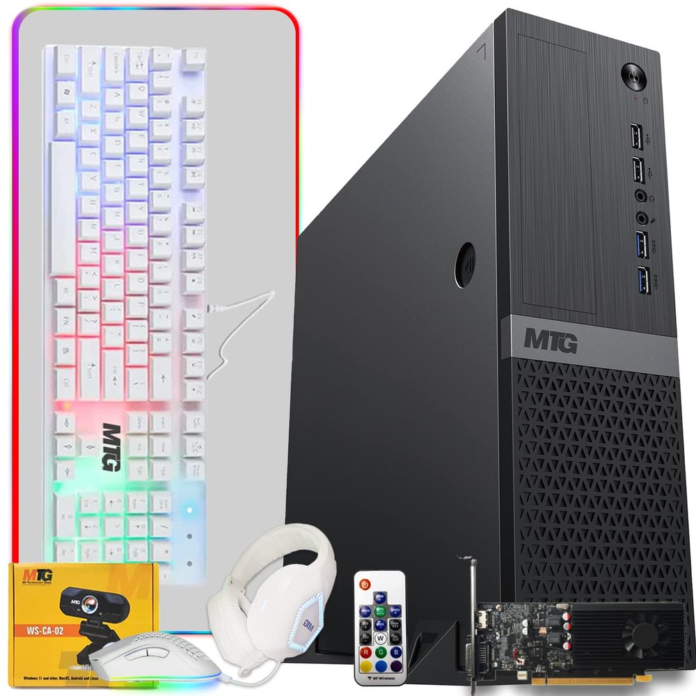 Aurora Gaming Desktop Computer Intel i5 12th Gen, GT 1030 4GB Graphic Card, 16GB RAM, 1TB SSD + 4TB HDD, 4 in 1 Gaming Kit, Webcam, Win 11 Home