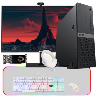 Aurora Gaming Desktop Computer Intel i5 12th Gen, AMD RX 550 4GB Graphic Card, 16GB RAM, 512GB SSD + 4TB HDD, 27 Inch Gaming Monitor 165hz, 4 in 1 Gaming Kit, Webcam, Win 11 Home