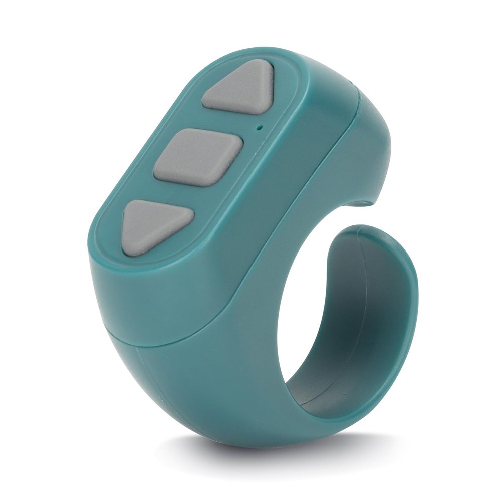 Bluetooth Remote Control App Page Turner, Remote Scrolling Ring Controller for Cell Phone Camera Remote Shutter Selfie Video Catch Up Novel Clicker, Blue