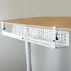 AEONS Under Desk Cable Management Tray Kit - Horizontal Adjustable up tp 41 Desk Organizer Removable C Clamp Mount Reversiable Computer Cord Raceway and Modesty Panel for Large Table, White/Beige view 2
