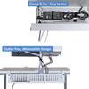 AEONS Under Desk Cable Management Tray Kit - Horizontal Adjustable up tp 41 Desk Organizer Removable C Clamp Mount Reversiable Computer Cord Raceway and Modesty Panel for Large Table, White/Beige view 4