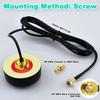 YOTENKO WiFi Puck Antenna Dual Band 2.4G 5.8 GHz, 5dBi Omni-Directional Mini Screw Mount RP-SMA Male Antenna 5ft Cable w/SMA Male to RPSMA Female Adapter for WiFi Router Hotspot Wireless Network Card view 4