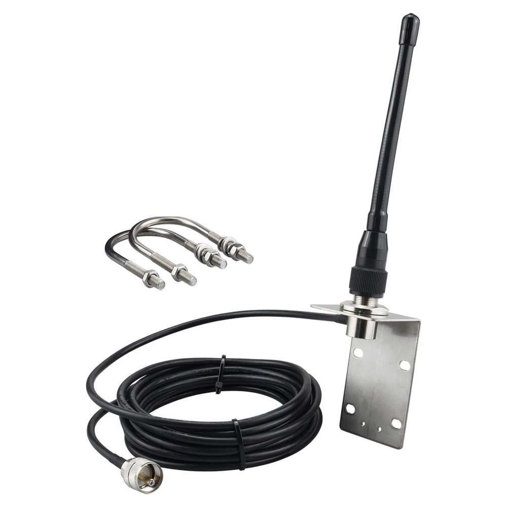 BOOBRIE VHF Marine Antenna 156-163MHz Boat Marine Radio Antenna with PL259 Male Connector 16.4ft RG58 Upgraded Coaxial Cable for Marine Sailboat Yacht Mobile Radio Transceiver