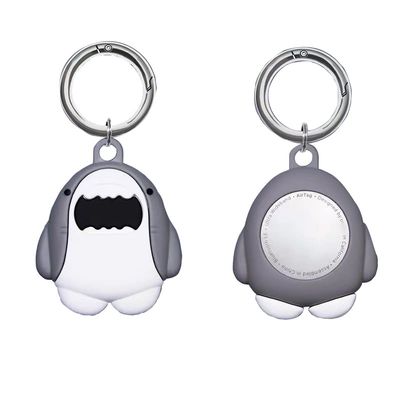 Cute Waterproof Holder Keychain for Air Tag Dog Collar Tracker,Protective Cover for Airtag Key Chain (Shark)