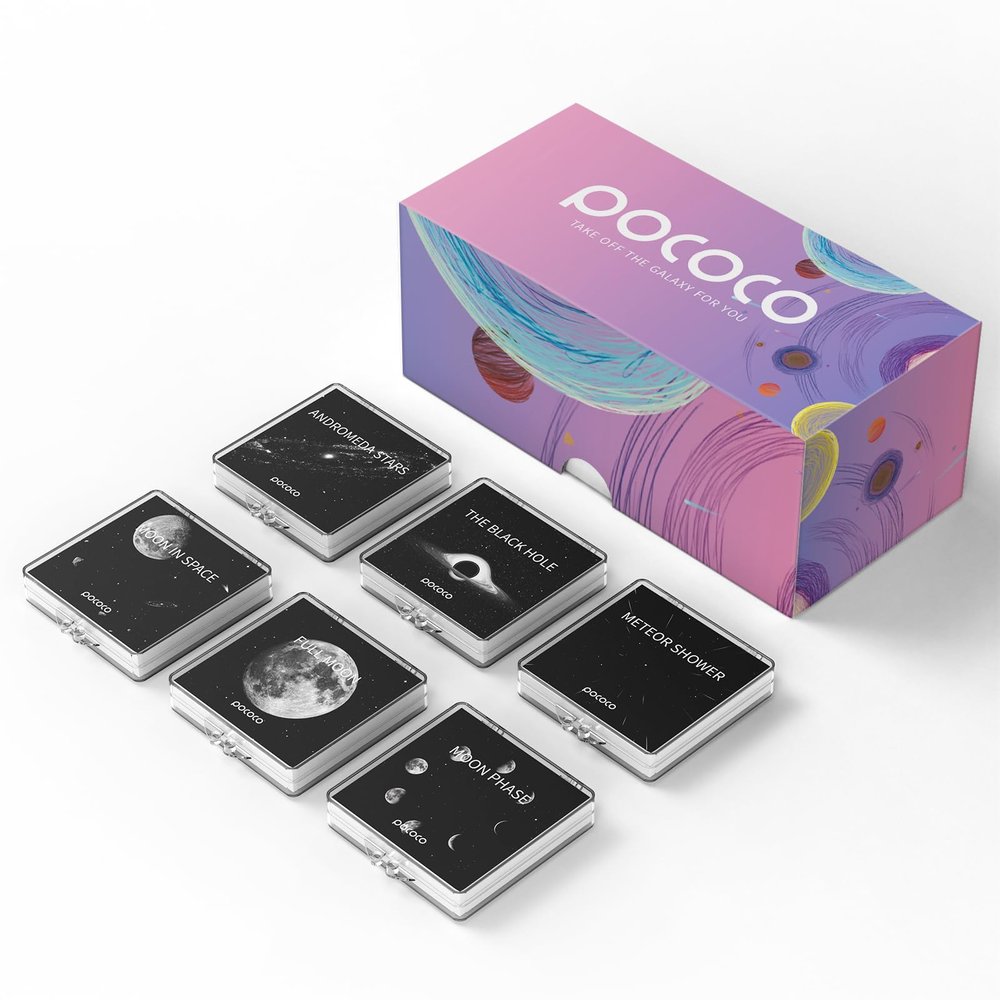 POCOCO Moon and Stars Series Discs, 5K Resolution, Realistic Patterns, 6 Pieces