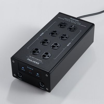 Pailvens AC Power Filter Power Conditioner with LED Screen Display, Power Purifier 8 Outlet Metal Surge Protector, Sound Filter/Noise Reducer for HiFi Audio CD DVD Player, Black