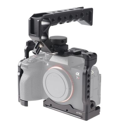 Fotga A7RV Camera Cage + Top Handle for Sony A7RV A7RM5 Mirrorless Camera Stabilizer Stabilize Video Recording Compatible Arca Swiss Tripod Ball Head Clamp