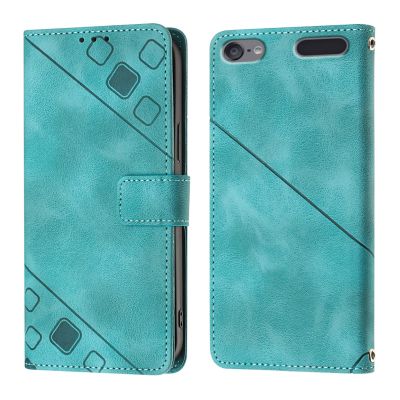 LEMAXELERS Case for iPod Touch 5, iPod Touch 7 Wallet Phone Case with [Credit Card Holder] Indentation Texture PU Flip Leather Phone Case for iPod Touch 5 / Touch 6 Green YBY