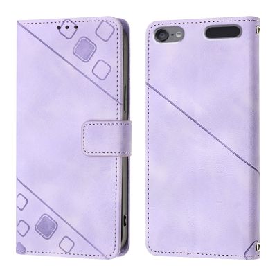 LEMAXELERS Case for iPod Touch 5, iPod Touch 7 Wallet Phone Case with [Credit Card Holder] Indentation Texture PU Flip Leather Phone Case for iPod Touch 5 / Touch 6 Purple YBY
