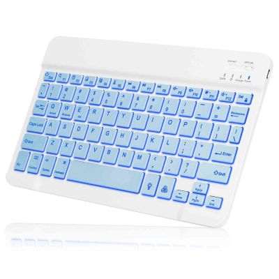 UX030 Lightweight Ergonomic Keyboard with Background RGB Light, Multi Device slim Rechargeable Keyboard Bluetooth 5.1 and 2.4GHz Stable Connection Keyboard Compatible with Amazon Fire HD 10 (2021)