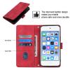 LEMAXELERS Case for iPod Touch 5, iPod Touch 7 Wallet Phone Case with [Credit Card Holder] Indentation Texture PU Flip Leather Phone Case for iPod Touch 5 / Touch 6 Red YBY view 4