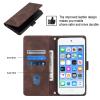 LEMAXELERS Case for iPod Touch 5, iPod Touch 7 Wallet Phone Case with [Credit Card Holder] Indentation Texture PU Flip Leather Phone Case for iPod Touch 5 / Touch 6 Brown YBY view 4