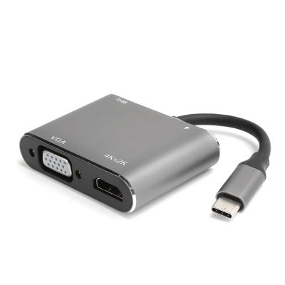Pilipane Type C to HD Multimedia Interface VGa USB3 0 USB C Docking Station 4in 1 USB C Converter 4K