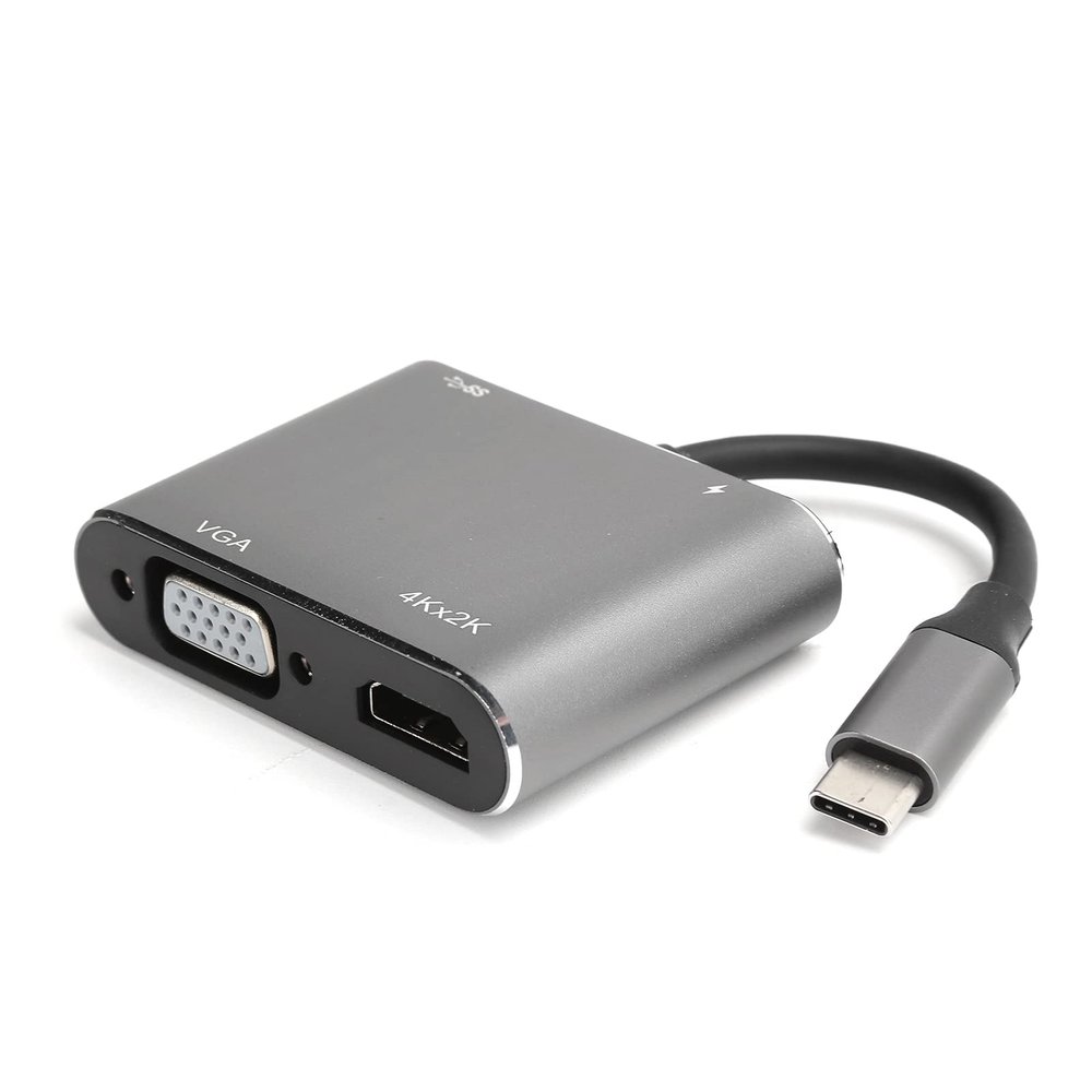 Pilipane Type C to HD Multimedia Interface VGa USB3 0 USB C Docking Station 4in 1 USB C Converter 4K
