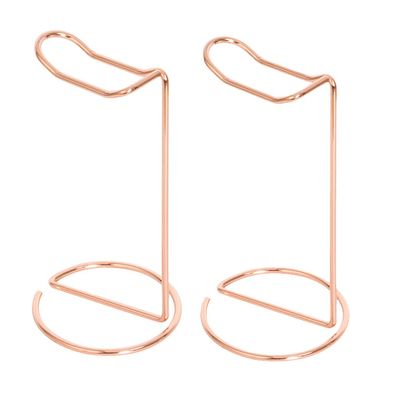 luzen 2Pcs Universal Metal Headphone Stand Desktop Vertical Headphone Display Stand Gaming Headset Rest Hanger Support Rack Holder Organizer for Most Headphone Size, Rose Gold