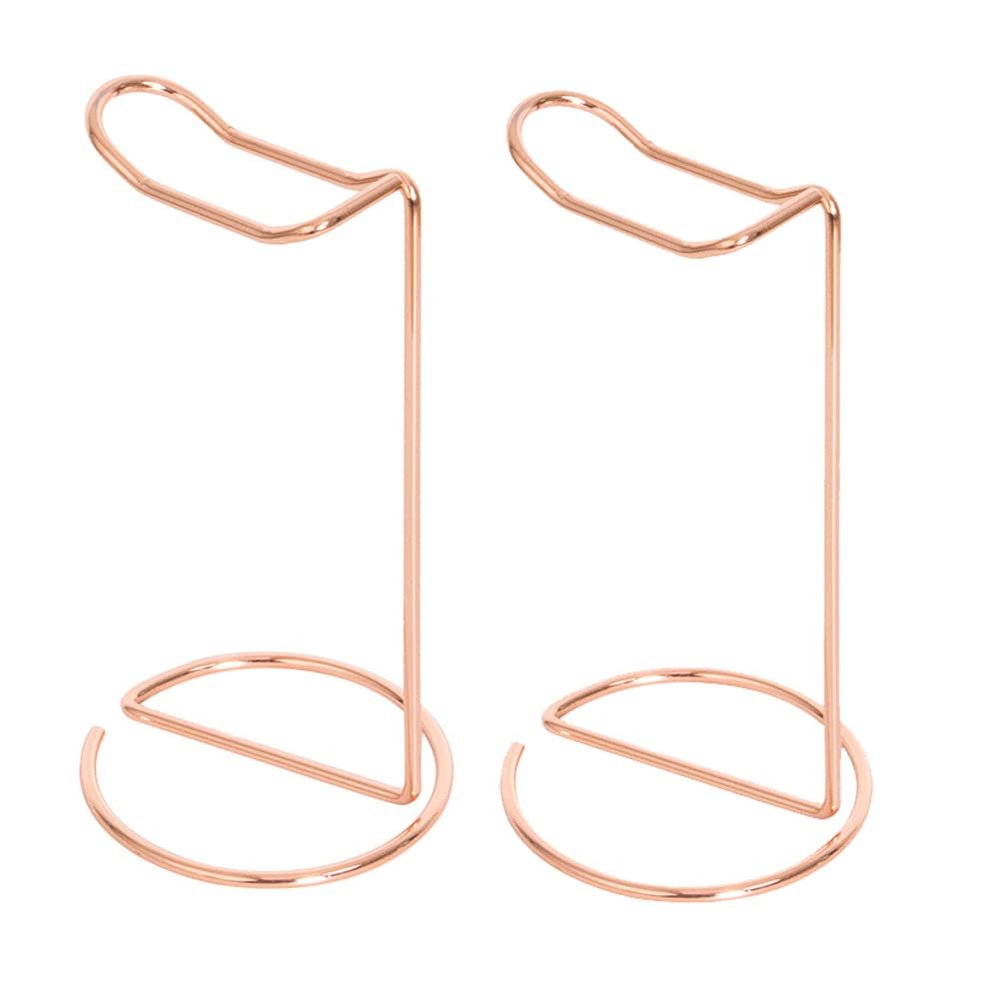 luzen 2Pcs Universal Metal Headphone Stand Desktop Vertical Headphone Display Stand Gaming Headset Rest Hanger Support Rack Holder Organizer for Most Headphone Size, Rose Gold