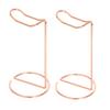 luzen 2Pcs Universal Metal Headphone Stand Desktop Vertical Headphone Display Stand Gaming Headset Rest Hanger Support Rack Holder Organizer for Most Headphone Size, Rose Gold view 1