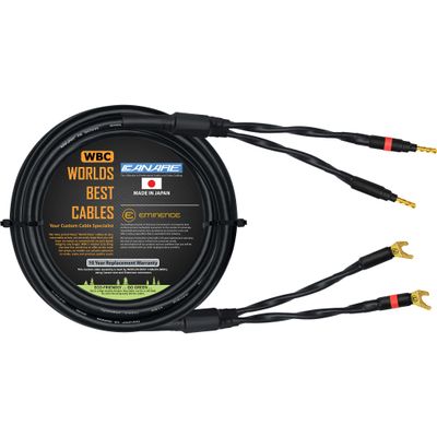 WORLDS BEST CABLES 15 Foot - Canare 4S11  Audiophile Grade - HiFi Star-Quad Single Speaker Cable for Center Channel with Eminence Gold Banana & Spade Connectors