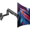 Ergounion Monitor Wall Mount for Flat or Curved Screens up to 38" Within 25 lbs, Full Motion Adjustable Monitor Arm Wall Mount with Cable Management, VESA 75x75/100x100mm, Black view 1