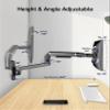 Ergounion Monitor Wall Mount for Flat or Curved Screens up to 38" Within 25 lbs, Full Motion Adjustable Monitor Arm Wall Mount with Cable Management, VESA 75x75/100x100mm, Black view 3
