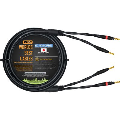 WORLDS BEST CABLES 3 Foot - Canare 4S11 Audiophile Grade - HiFi Star-Quad Single Speaker Cable for Center Channel with Eminence Gold Banana Connectors