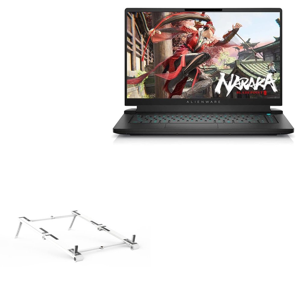 BoxWave Stand and Mount Compatible with Alienware m15 R7 Gaming Laptop (15.6 in) - Pocket Aluminum Stand 3-in-1, Portable Multi Angle Viewing Riser - Metallic Silver