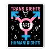 Trans Rights Human Rights Sticker - 3" Laptop Sticker - Waterproof Vinyl for Car, Phone, Water Bottle - Transgender Support Decal view 1
