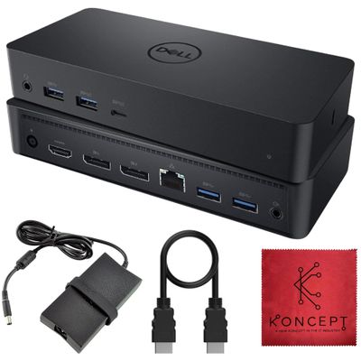 D6000 Dell Docking Station Dual Monitor with USB 3.0 & USB C - Universal Dock with 130W & HDMI Cable (Renewed)