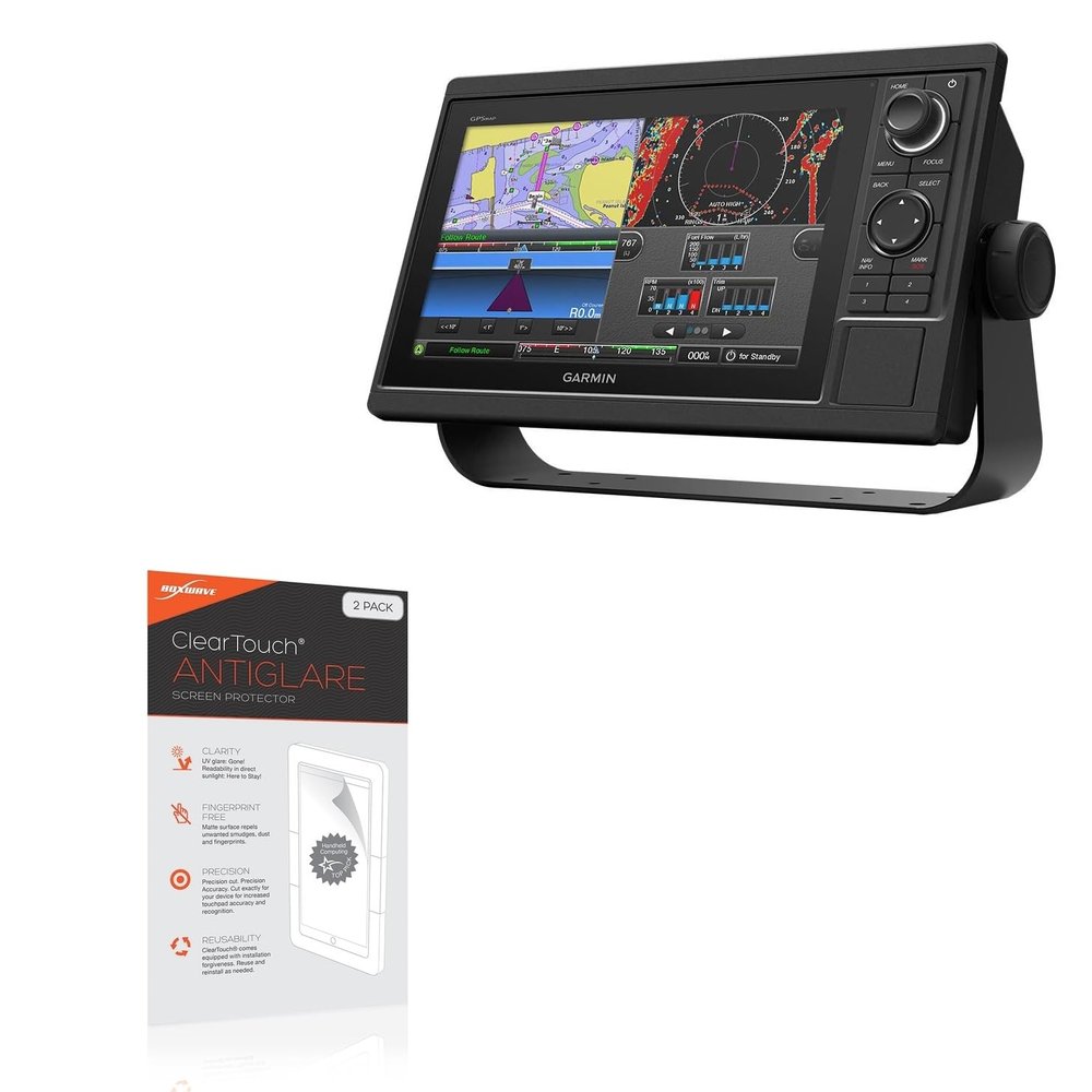 BoxWave Screen Protector Compatible with Garmin GPSMap 1022 - ClearTouch Anti-Glare (2-Pack), Anti-Fingerprint Matte Film Skin