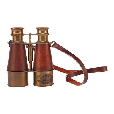 Aakrati Devyom Devyom Brass Binocular Cherry/Brown Color Victorian Marine1915 with Leather Cover