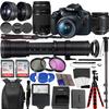 Canon EOS Rebel T7 DSLR Camera with 18-55mm is II Lens Bundle + Canon EF 75-300mm f/4-5.6 III Lens + 420-800mm HD SuperZoom Lens + 128GB Memory + Filters + Flash + Monopod + Professional Bundle Black (Renewed) view 1