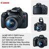 Canon EOS Rebel T7 DSLR Camera with 18-55mm is II Lens Bundle + Canon EF 75-300mm f/4-5.6 III Lens + 420-800mm HD SuperZoom Lens + 128GB Memory + Filters + Flash + Monopod + Professional Bundle Black (Renewed) view 2