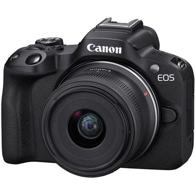 Canon EOS R50 Mirrorless Vlogging Camera (Black) w/RF-S18-45mm F4.5-6.3 is STM Lens (Renewed)