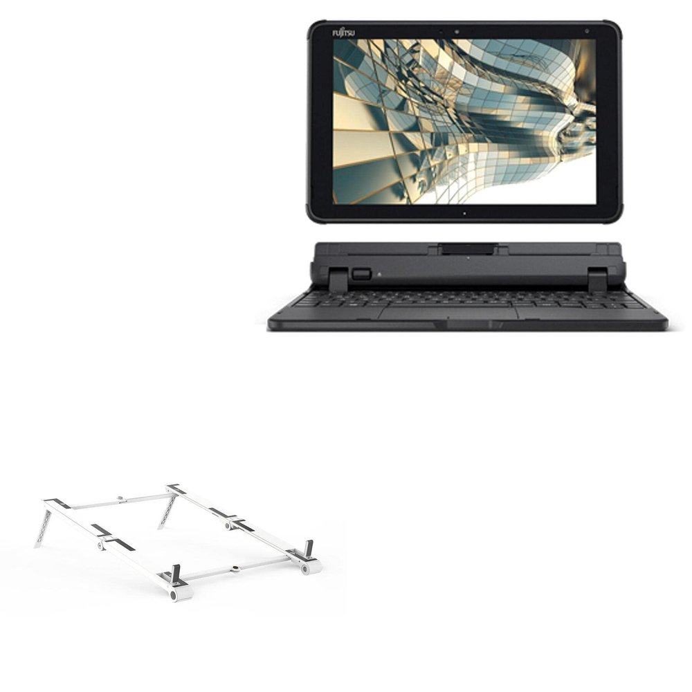 BoxWave Stand and Mount Compatible with Fujitsu Stylistic Q5010 - Pocket Aluminum Stand 3-in-1, Portable Multi Angle Viewing Riser - Metallic Silver