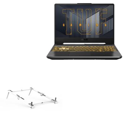 BoxWave Stand and Mount Compatible with ASUS TUF Gaming F15 (15.6 in) - Pocket Aluminum Stand 3-in-1, Portable Multi Angle Viewing Riser - Metallic Silver