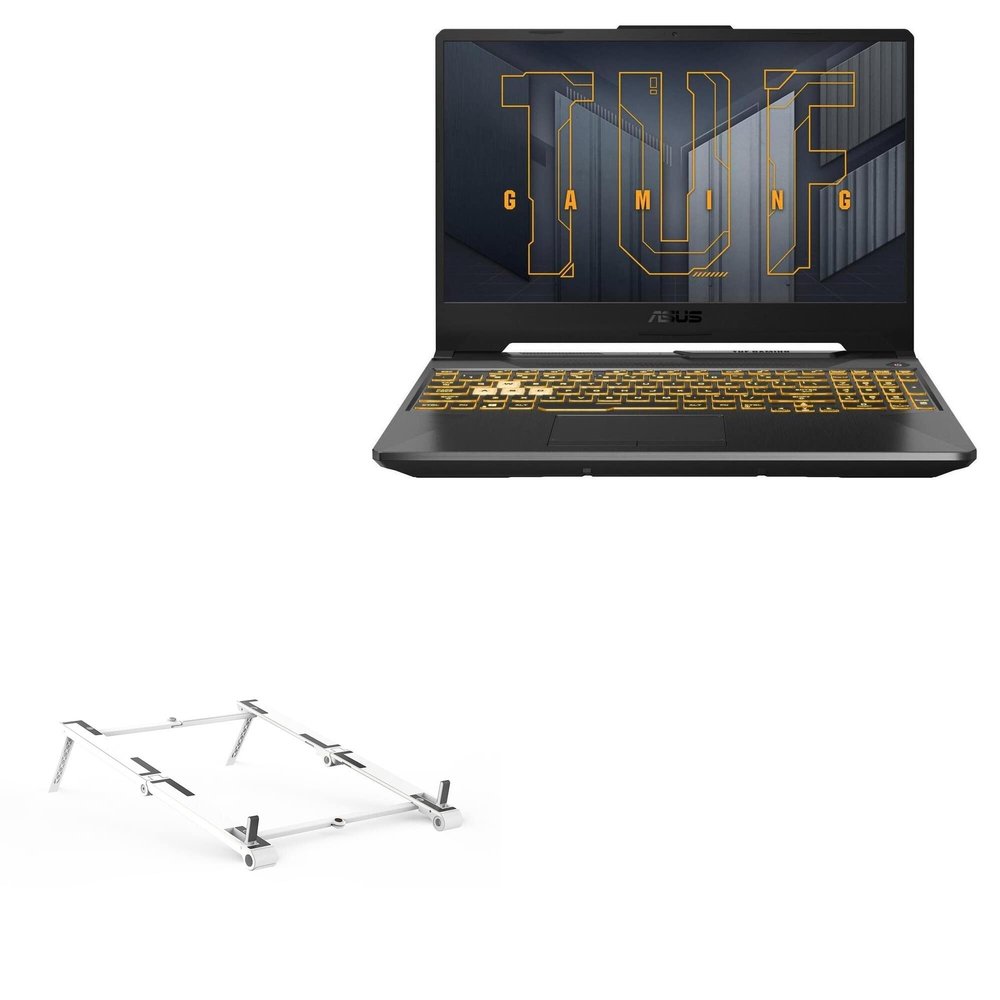 BoxWave Stand and Mount Compatible with ASUS TUF Gaming F15 (15.6 in) - Pocket Aluminum Stand 3-in-1, Portable Multi Angle Viewing Riser - Metallic Silver