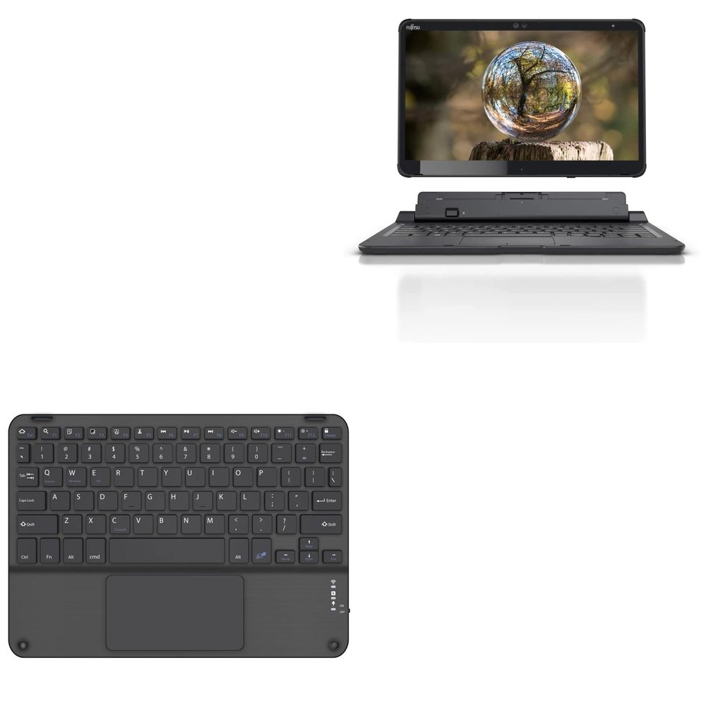 BoxWave Keyboard Compatible with Fujitsu Stylistic Q7311 - SlimKeys Bluetooth Keyboard with Trackpad, Portable Slim TouchPad - Jet Black