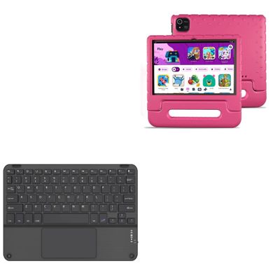 BoxWave Keyboard Compatible with NOBKLEN Kids Tablet JR-J10 (10 in) - SlimKeys Bluetooth Keyboard with Trackpad, Portable Slim TouchPad - Jet Black