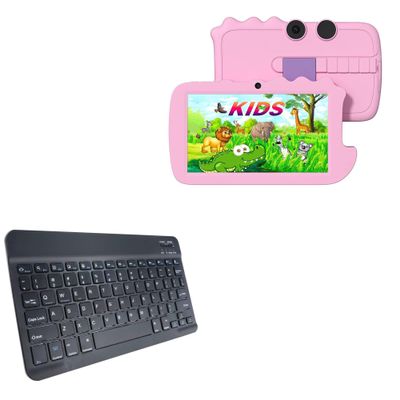 BoxWave Keyboard Compatible with ATOZEE Toddler Tablet AT70K (7 in) - SlimKeys Bluetooth Keyboard, Portable Thin with Chiclet-Style Keys - Jet Black