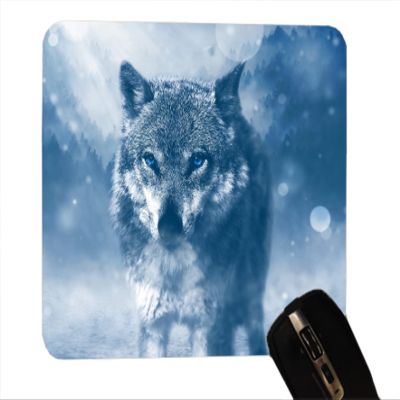 Mouse Pad, Desktop Office Mousepad, Firm Grip Gaming (Blue Wolf Snow)