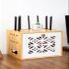 Fodalob Dust-Proof Box, Wireless Router Storage Box, Household Power Cord Arrangement Box, Desktop Storage Rack, Soild Wood, 2 Tiers view 2