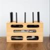 Fodalob Dust-Proof Box, Wireless Router Storage Box, Household Power Cord Arrangement Box, Desktop Storage Rack, Soild Wood, 2 Tiers view 4