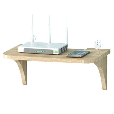 Fodalob Floating Projector Shelf Rack Wood WiFi Router Shelf Wall Mount Holder TV Stand Wireless Router Storage Box Modem Cable Box Cover (Size : 48cm)