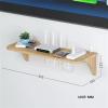 Fodalob Floating Projector Shelf Rack Wood WiFi Router Shelf Wall Mount Holder TV Stand Wireless Router Storage Box Modem Cable Box Cover (Size : 48cm) view 2