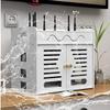 Scpantkend Wireless Router Storage Box Router Fences Floating TV Stand, WiFi Router Storage Box, Wall Hanging Router Decorative Box, Cable Organizer Power Charger Storage Organizer Hide Box view 3